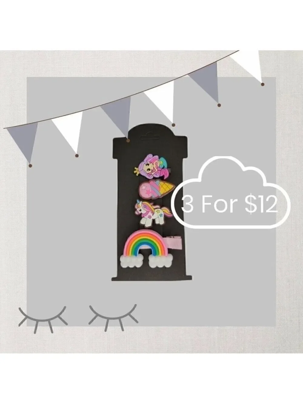3 for $12 4pc Children Hairclip Set